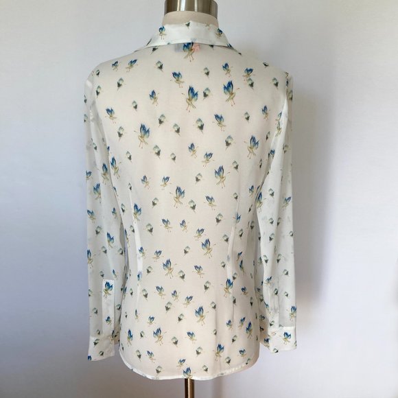 JASON WU GREY Crane-Print Button-Front Blouse, White multi, 2 - Picture 9 of 13